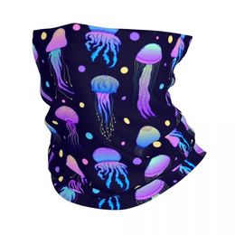 Fashion Face Masks Neck Gaiter Magic Jellyfishes In Doodle Bandana Neck Cover Psychedelic Balaclavas Magic Scarf Outdoor Headwear Fishing Adult Windproof Y240425