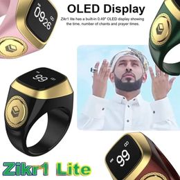Iqibla Zikr1 Lite Smart Tasbih Tally Digital Counter for Muslims Tasbeeh Zikr Ring 5 Prayer Time Vibration Reminder Waterproof 240423