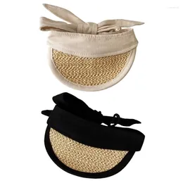 Dog Apparel Straw Hat Summer UV Protections Visors For Small Medium Dogs With Adjustable Chin Strap Long