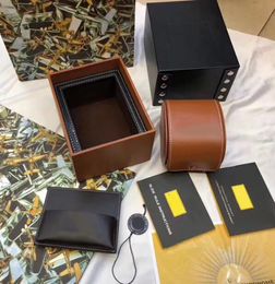 High Quality Brown Colour leathe Boxes Gift Box 1884 Watch Box Brochures Cards Black Wooden Box For Watch Includes Certificate New 7373962
