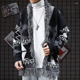 Men's Sweaters Knitted For Men Tassel Cardigan Graphic Man Clothes Jacket No Hoodie Coat Black A Mode Knitwears Tops Designer Luxury S