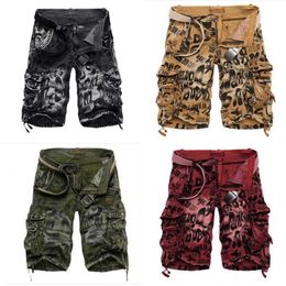 Men Design Summer Camouflage Military Cargo Shorts Bermuda Masculina Jeans Male Fashion Casual Baggy Denim 29-42 210713