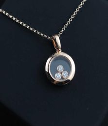 2022 New Pure 925 Sterling Silver Jewellery For Women Beach Necklace Slide Stone Pendants Happy Move Diamond Design Luxury Brand2891792