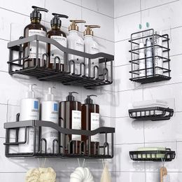 Adhesive Shower Organizer for Bathroom Storage&Home Decor&Kitchen,No Drilling,Large Capacity,Rustproof Stainless Steel Bathroom Organizer