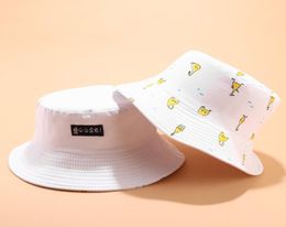 2020 New Designer Hat Panama Bucket Cap Unisex Cotton Cartoon Bucket Hat Men Women Bob Cap Hip Hop Summer Fishing Hat High Quality2300453