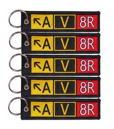 20 PCS AV8R Pilots Keychains for Aivators Fashion Embroidery Key Chains Red Blue Black Key Fobs Keyring Chain3908533