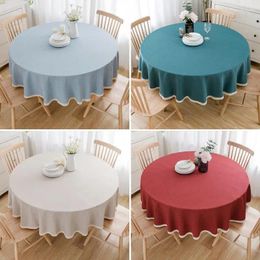 Table Cloth Big Round Fabric Waterproof And Oil Disposable Pure Color Contracted