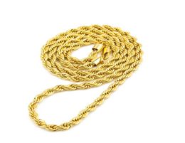 65mm Thick 80cm Long Solid Rope ed Chain 14K Gold Silver Plated Hip hop ed Heavy Necklace 160gram For mens2842598