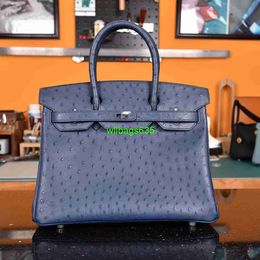 Bk 25/30 Handbags Ostich Leather Totes Trusted Luxury Bags Platinum Bag 30 Royal Blue Ostrich Skin Kk Ostrich Skin Imported From South Africa have logo HBOVMM
