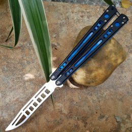 THEONE Chimera Butterfly Trainer Knife D2 Blade Aluminum Alloy+G10 Sandwich Handle Bushing System Jilt Free-swinging Pocket Tool Knives