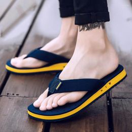 Slippers High Quality Big Size Flip Flops Men Summer Beach Fashion Brand Breathle Casual Black Blue