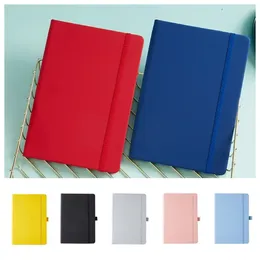Thickened A5 Notebook Simple Soft PU Leather Notepad With Elastic Strap Horizontal Line Diary Sketchbook