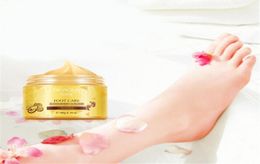 BIOAQUA 24K GOLD Shea Butter Foot Treatment massage Cream Peeling Renewal Mask Baby Feet Skin Smooth Care Cream Exfoliating Mask2959912