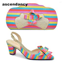 Dress Shoes Nigeria Party Wedding Bride Italian Shoe For Lady Rainbow Butterfly Design Pumps Women 2024 Designer Luxury