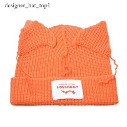 Designer Beanie/skull Caps Cat Ear Knit Hat Double-layer Warm Lover Boy Pig Ear Woollen Hat Top Quality Cute Fashion Hooded Cap Niche Personality Winter Hat 1830