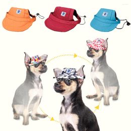 Dog Apparel Summer Pet Baseball Cap Outdoor Cats Dogs Sports Hat With Ear Holes Sunscreen Hats For Adjustable Universal Puppy Sun Caps