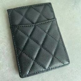 12A Mirror Quality Designer Classic Mini Wallet 8cm Real Leather Calfskin Women Men Black Fashion Clutch Card Key Pouch Coin Luxury Plaid Purses Top Quality Wiith Box