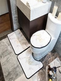 Exquisite Marble Bathroom Mat Set Gold Letter Toilet Set INS Modern Bathroom Accessories Quick Dry Doormat Floor Mat9625895