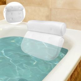 Pillow NonSlip Bath Pillow With Suction Cup For Neck and Back Support Breathable 3D Mesh Bathtub Spa Head Rest Bathroom Supply