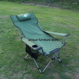 Camp Furniture Outdoor Folding Beach Chair Fishing Portable Recliner Camping Ultralight Travel Silla Playa Equipment QF50OC