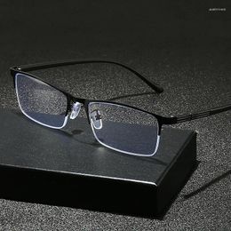 Sunglasses 2024 PC Frame Men Reading Glasses Vintage Business Half Border Hyperopia Eyewear Male EyeGlasses 1.0-4.0