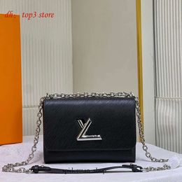 Lvse Evening Classic Twist Lock Crossbody Bag Flap Handbag Genuine Leather Chain Rivet Shoulder Bags Purse High Quality Genuine Leather Candy Multicolor