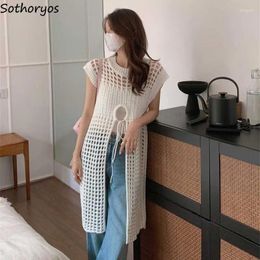 Casual Dresses Women Hollow Out Lace-up All-match Daily Spring Special Attractive Delicate Korean Style Ladies Simple Creativity