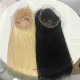 100% Human Hair Full Lace Wigs HD Headband Handwoven Natural Colour 613# Composable Wig Set