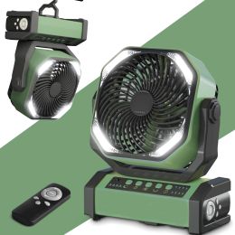 Fans D12 20000mAh Camping LED Fan with Light,Rechargeable Battery Powered Outdoor Tent Fan with Light