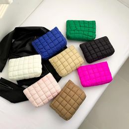 Cosmetic Bags Quilted Bag Puffy Travel Makeup Pouch With Zipper Organiser Storage Solid Colour For Women And Girls