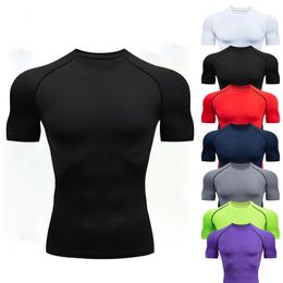 Anime Mens Compression Shirts Gym Fitness Quick Dry Muscle Athletic Rash Guard Summer Manga Print Sportswear Sports Base Shirt 240425