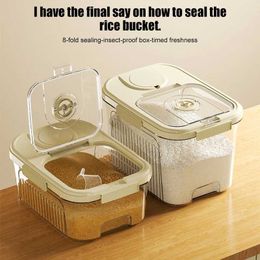 Food Savers Storage Containers Kitchen rice bucket sealed grain box fully enclosed container moisture-proof storage tank insect proof Pail H240425