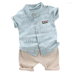 Clothing Sets Summer KIds Baby Boys Clothes Set Casual Short Sleeve Letters Print T-shirt Tops Shorts Costume