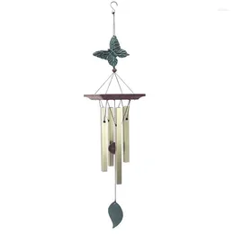 Decorative Figurines Butterfly Wind Chimes Outdoor Small Memorial With 4 Square Metal Tubes For Patio Home Yard Porch Decor