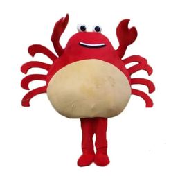 2024 Attractive Red Crab mascot costume Cartoon Character Outfits Suit Furry Suits Halloween Carnival Birthday Party Dress