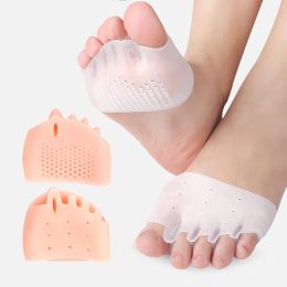 Tool Silicone Insoles Forefoot Pads Toe Separator Pain Relief Shoes Insoles Toe Hallux Valgus Corrector Cushion Gel Pedicure Socks