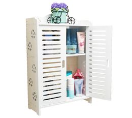 White wood Bathroom Shelve Rack Toilet Storage Rack Hairdryer Toilet Toiletries Storage Cabinet Waterproof Without Punching4248258