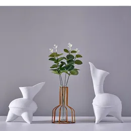 Vases Creative Shape Minimalism Ceramic Vase Flower Pots Decorative Arrangement Desk Decoration Ornaments Crafts Floral