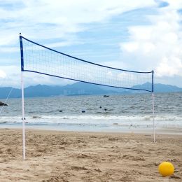 Volleyball NEW Badminton Net Outdoor Portable Volleyball Net Adjustable Foldable with Stand Pole for Beach Grass Park Venues