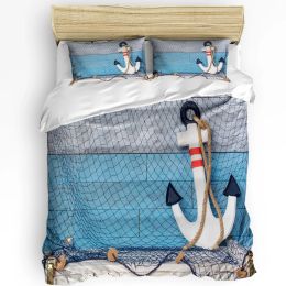 sets Anchor Docked In The Deck Net 3pcs Bedding Set For Bedroom Double Bed Home Textile Duvet Cover Quilt Cover Pillowcase