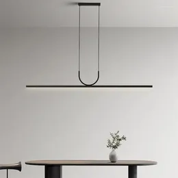 Chandeliers Modern Simple LED Ceiling Chandelier For Table Dining Room Kitchen Island Black Pendant Lamp Home Decor Hanging Lighting Fixture