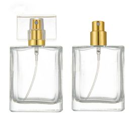 30ml 50ml Empty Glass Perfume Bottles Travel Square Spray Atomizer Refillable Bottle Scent Case 2styles RRA2357 ZZ