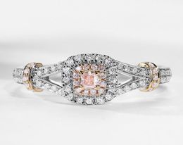 Victoria Wieck choucong Brand New Luxury Jewelry 925 Sterling Silver Pink Sapphire CZ Diamond Party Gold Filled Wedding Ring for W3085401