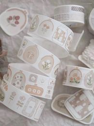 Gift Wrap Vintage Simple Little Flower Base Washi PET Tape For Card Making Decoration DIY Scrapbooking Plan Sticker