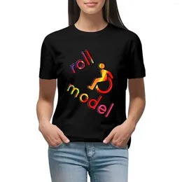 Women's Polos Roll Model - Disability Tees In Bright Colours T-shirt Summer Clothes Tops Top Tight Shirts For Women