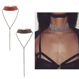 Pendants Fashion Personality Jewellery European Version Of The Necklace Choker Tide Female Multi-layer Full Diamond