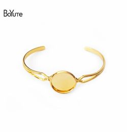 BoYuTe 10Pcs Fit 16MM Cabochon Adjustable Round Pad Bezel Brass Cuff Bracelet Findings Blank Bangles Base1761324