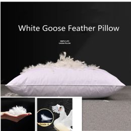 Pillow 100% White Goose Feather Pillow Fivestar Hotel Goose Feather Pillow Single Healthy Memory Pillow Orthopedic Pillow