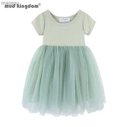 Girl's Dresses Mudkingdom Sparkly Girls Tutu Dress Short Sleeve Wedding Princess Party Dresses for Big Girl Tulle Clothes Children SummerL2404