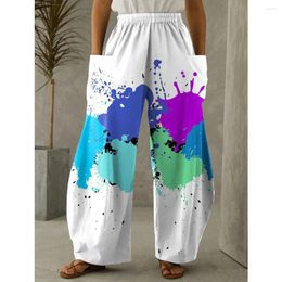 Women's Pants Summer Tie Dye Print Streetwear Women Casual Pocket Joggers Y2k Loose Trousers Pantalon Sweatpants Chic Overall